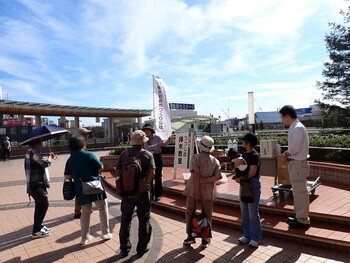 江戸園芸ツツジについてご説明の写真