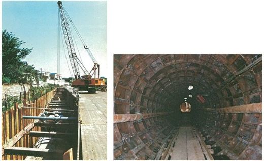 昭和46年　開削工法による下水道工事（調布市）シールド工法による下水道工事(羽村市)　の写真