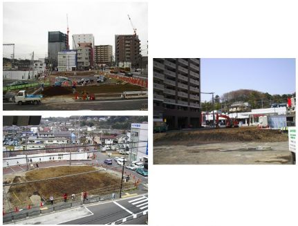 土地区画整理事業（町田市鶴川駅北地区　施行中の様子）の写真